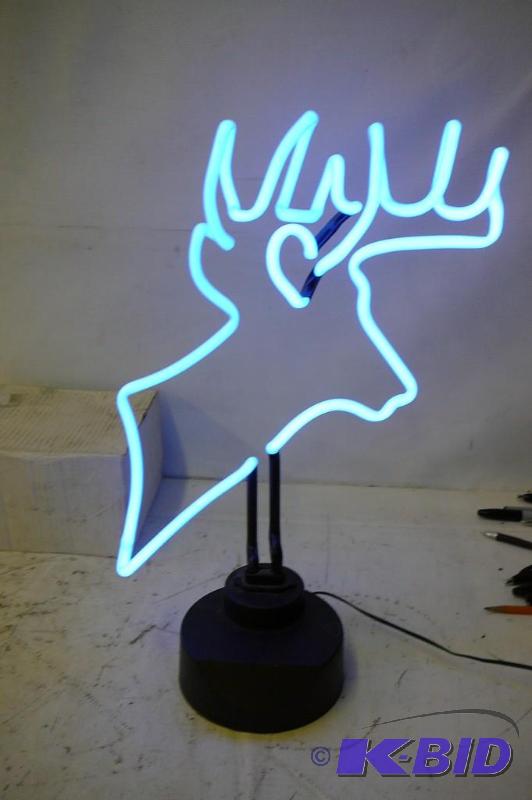 lot 43 image: Deer Head Neon Light works...