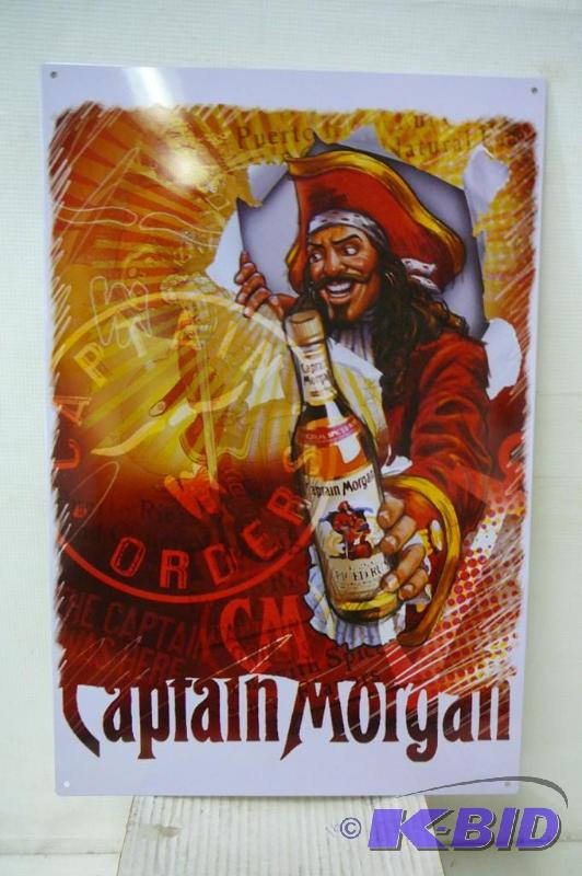 lot 49 image: Tin Sign Captain Morgan 12 12 x 16 h...