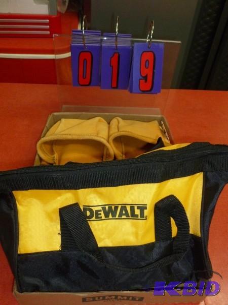Leather tool pouch and dewalt drill bag. As s...