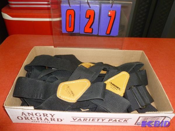 Flat of 3 pair of husky suspenders. As shown....