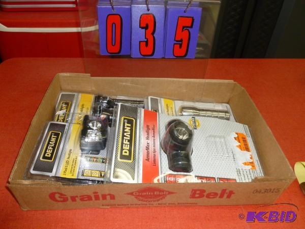 Flat of flashlights. As shown. New and used. ...