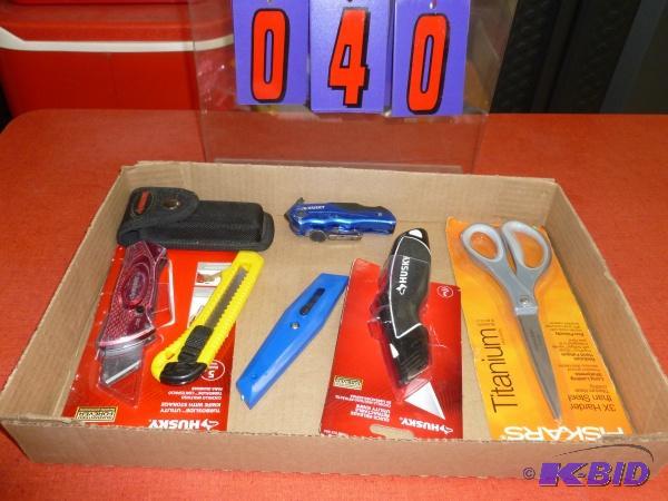 Flat of knives and scissors. As shown. Terms....