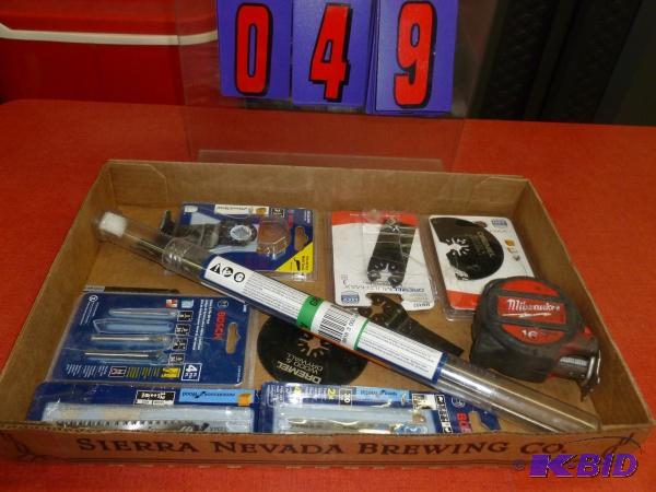 Flat of dremmel and bosch blades. As shown. N...