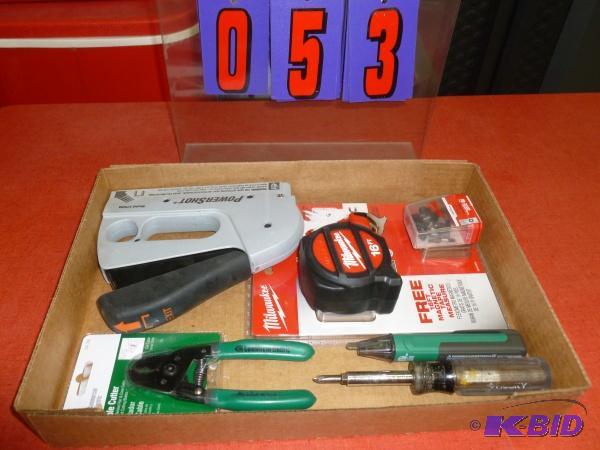 Flat of tools. As shown. New and used. Terms....