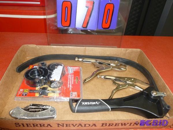 Flat of tools. As shown. New and used. Terms....