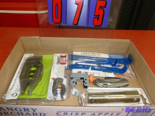 Flat of plumbing tools. As shown. New and use...