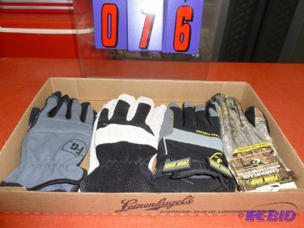 Flat of gloves. As shown. Size large. Terms. ...