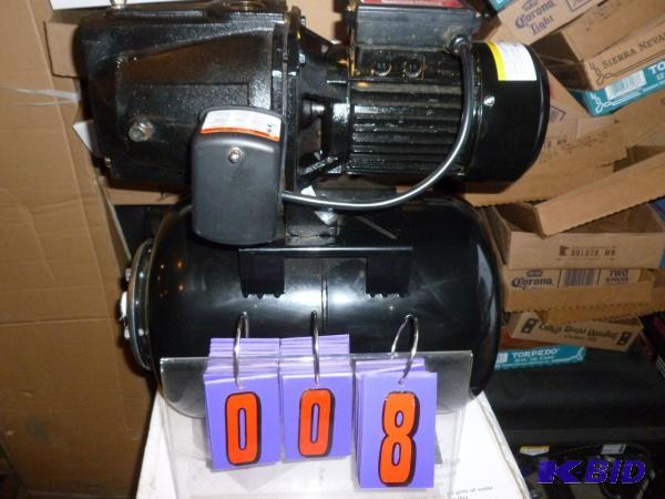 Pump and pressure tank with pressure swicth a...