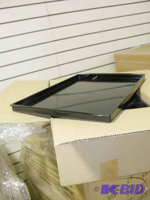 Black plastic trays