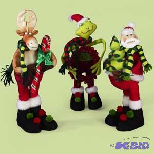 Festive Moose, Santa & Frog