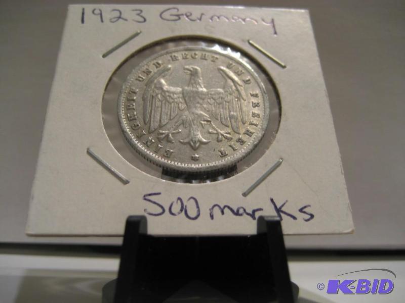 lot 10 image: 1923 GERMAN 500 MARK COIN
