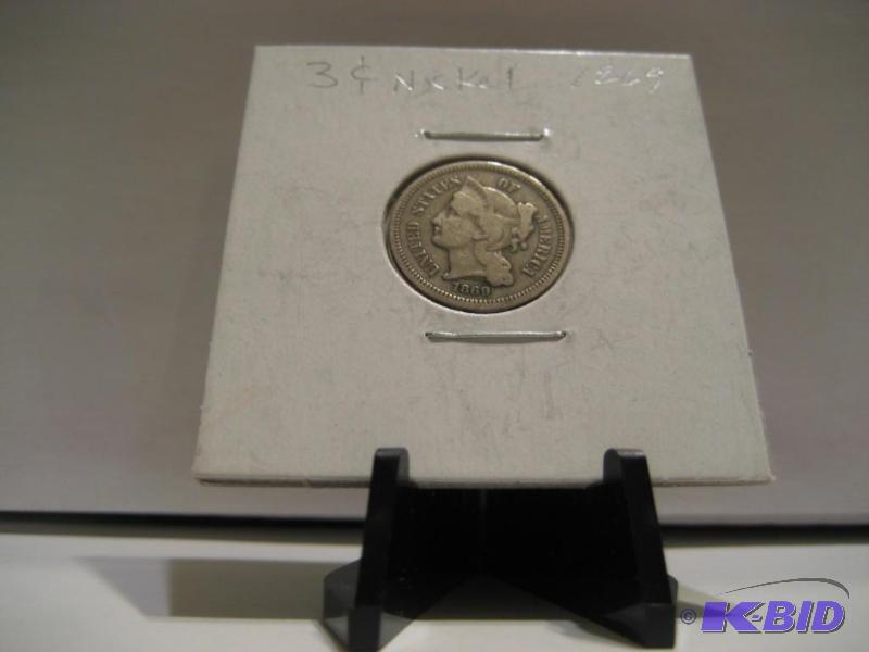 lot 13 image: 1869 THREE CENT NICKELFINE 