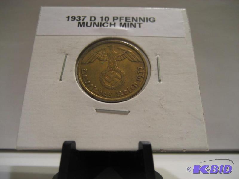 lot 5 image: 1937 GERMAN 10 PFENNIG COIN