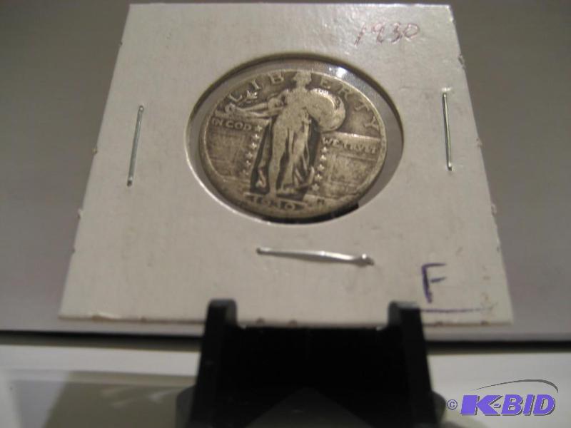 lot 59 image: 1930 STANDING LIBERTY QUARTER, 90% SILVER, FINE
