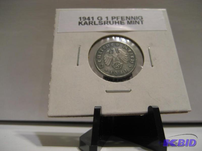 lot 6 image: 1941 GERMAN 1 PFENNIG COIN