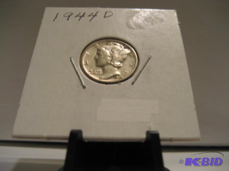 lot 63 image: 1944 D MERCURY DIME, 90% SILVER F