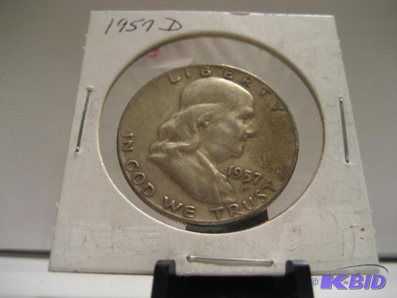 lot 69 image: 1957 D FRANKLIN HALF DOLLAR, 90% SILVER