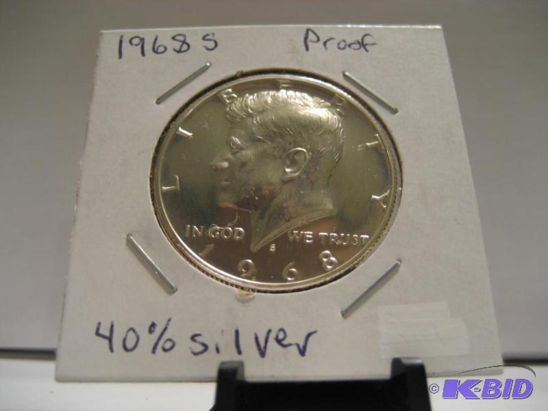 lot 70 image: 1968 S KENNEDY HALF DOLLAR PROOF 40% SILVER