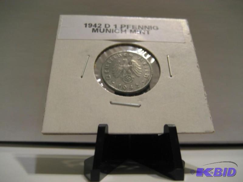 lot 8 image: 1942 GERMAN 1 PFENNIG COIN