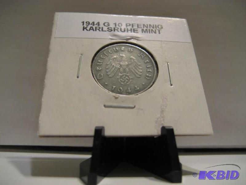lot 9 image: 1944 GERMAN 10 PFENNIG COIN