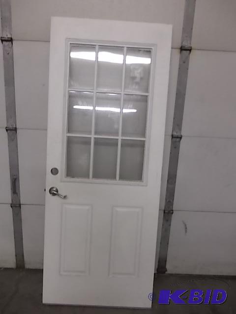lot 13 image: 32 Inch Exterior Door With Glass & Most H...