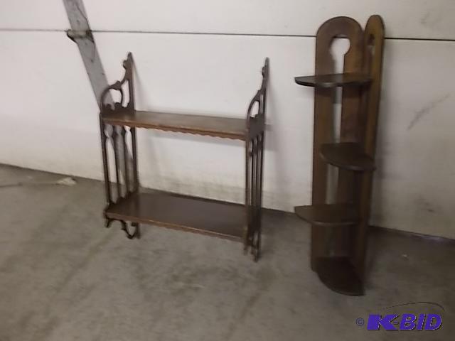 lot 27 image: 2-Wood Wall Shelves...