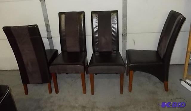 lot 31 image: 4-High Back Leather&nbspLook & Suede Cha...