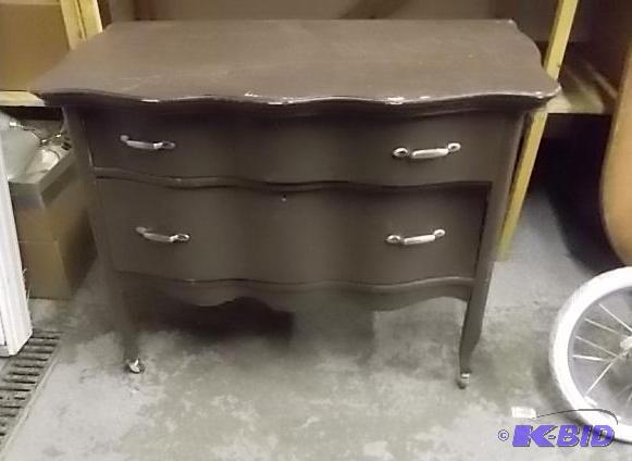 lot 32 image: Old 2 Drawer Painted Dresser With Casters 36 ...