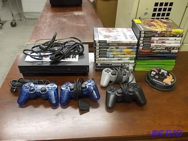 lot 35 image: Sony Playstation ll, With Cords, Remote, Game...