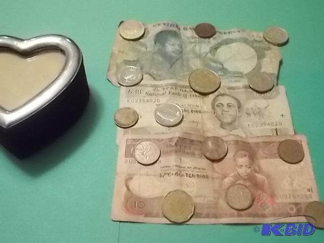 Heart Trinket Box Of Foreign aper Currency (N...