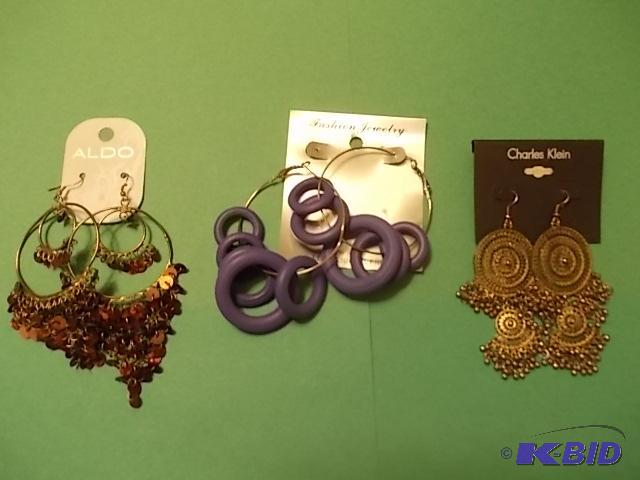 3-Pair Large Pierced Earrings...