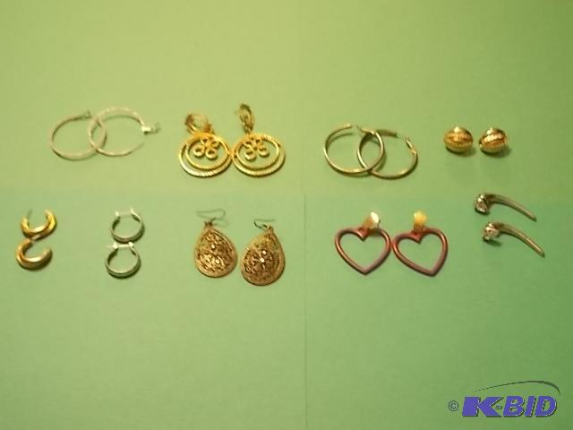 9 Pair Earrings (8 Pierced &amp 1 Clip)...
