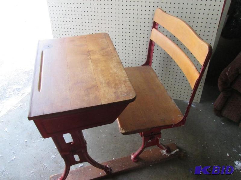 Vintage school desk, 23 inches tall...