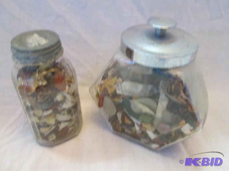 2 glass containers of potpourri...