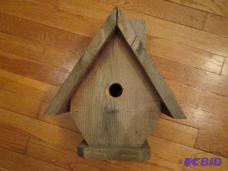 Wood bird house, 13 inches tall...