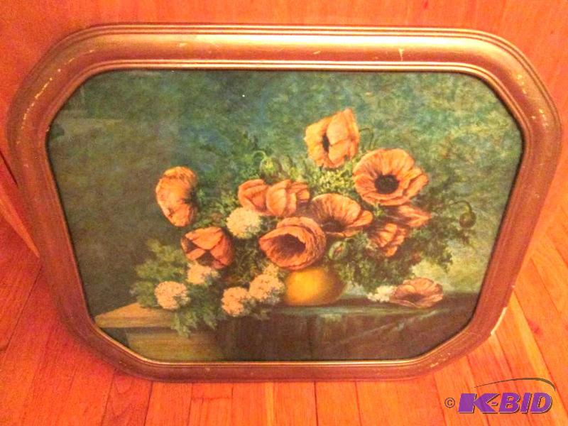Frammed floral scene 23 x 18ed and matted sku...