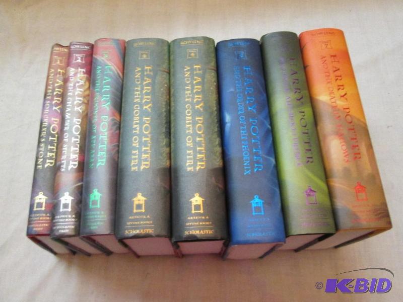 harry potter book set with 2 book fours- good...