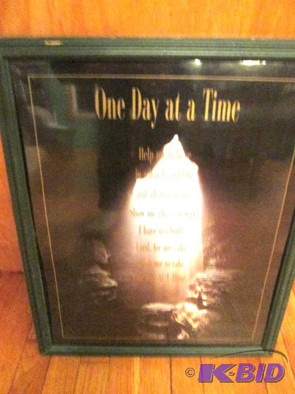 One day at a time print, 18 x 21...