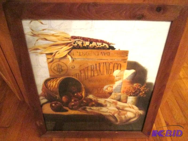 Framed harvest scene 21 x 23...