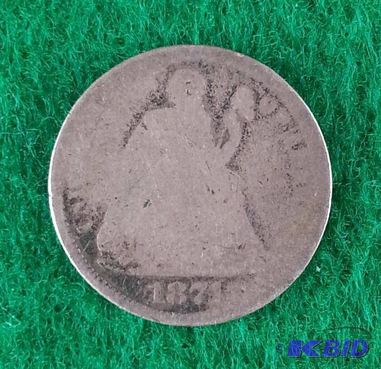 1871 Seated Liberty Silver Dime...