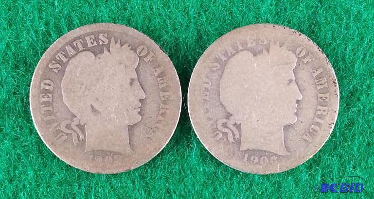 Lot of (2) Barber &quotLiberty Head&quot Di...