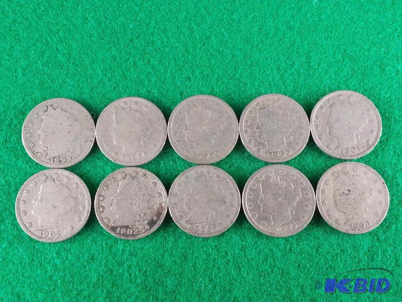 Lot of (10) Liberty Head &quotV&quot Nickel...