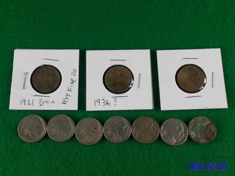Lot of (10) Buffalo Nickels - various dates s...