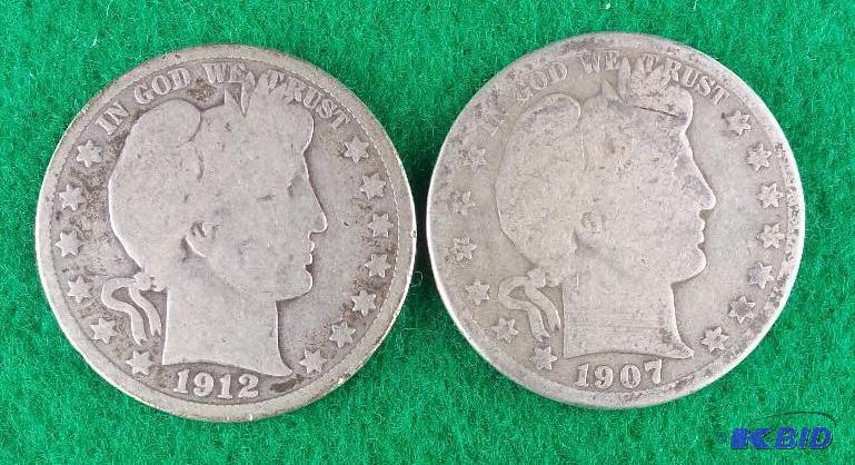 Lot of (2) Barber &quotLiberty Head&quot Si...