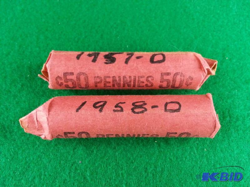Lot of (2) Vintage Bankers Rolls of 1957-d a...