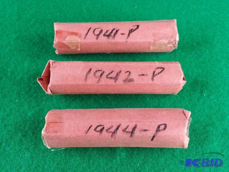 Lot of (3) Vintage Bankers Rolls of 1941-d, ...
