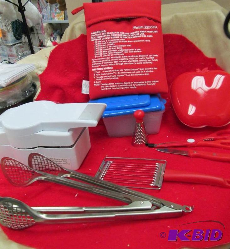 lot 103 image: Multi Chopper, Potato Express, 2 tongs with h...