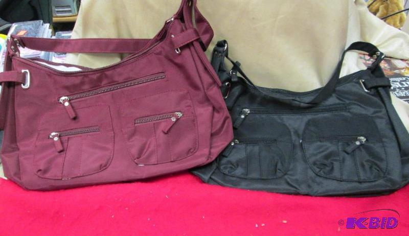 lot 125 image: Qty 2 purses black and maroon...