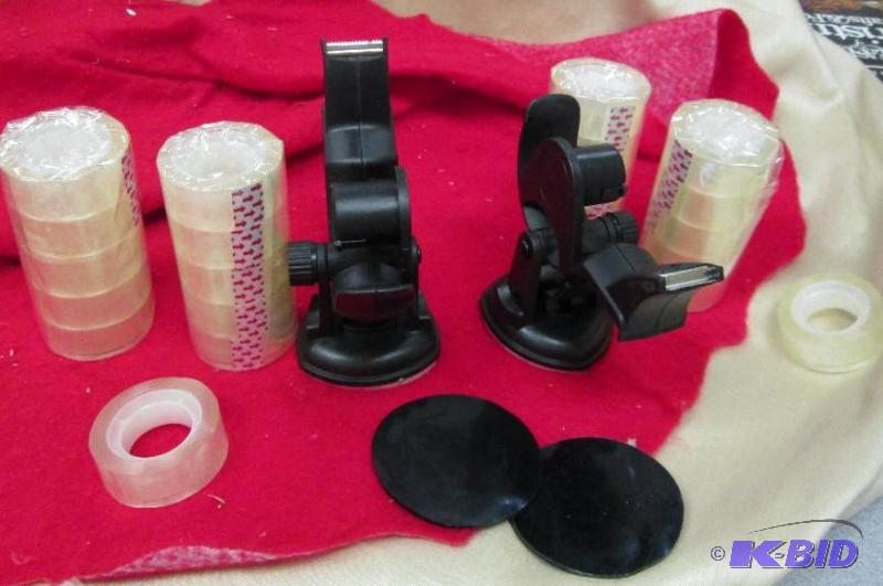 lot 140 image: Qty 2 Tape dispenser w11 rolls of tape...
