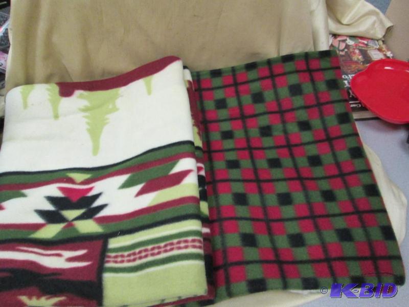 lot 148 image: Alpine winter fleece throw set of 2...